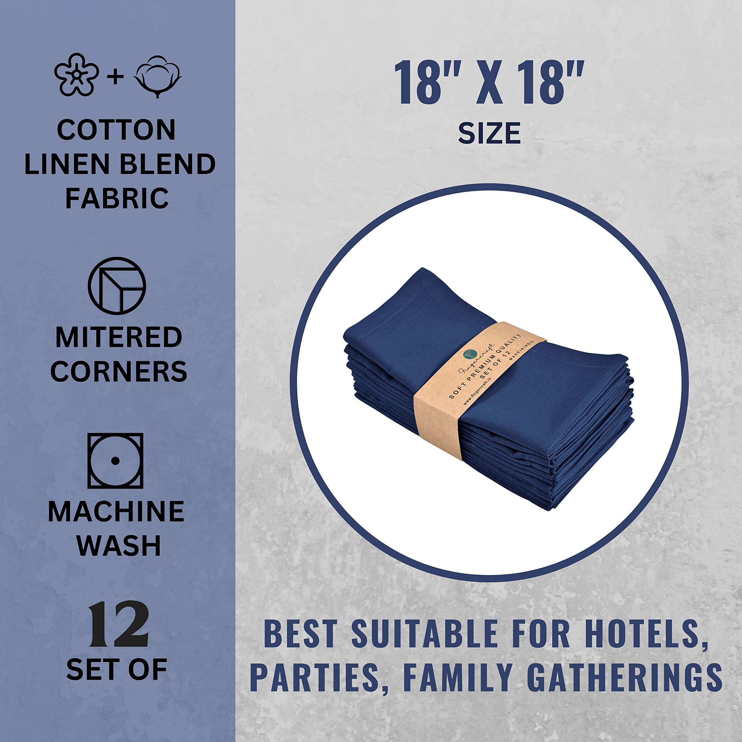 Vibrant Fingercraft cotton-linen blend napkins brighten meals with color and energy.