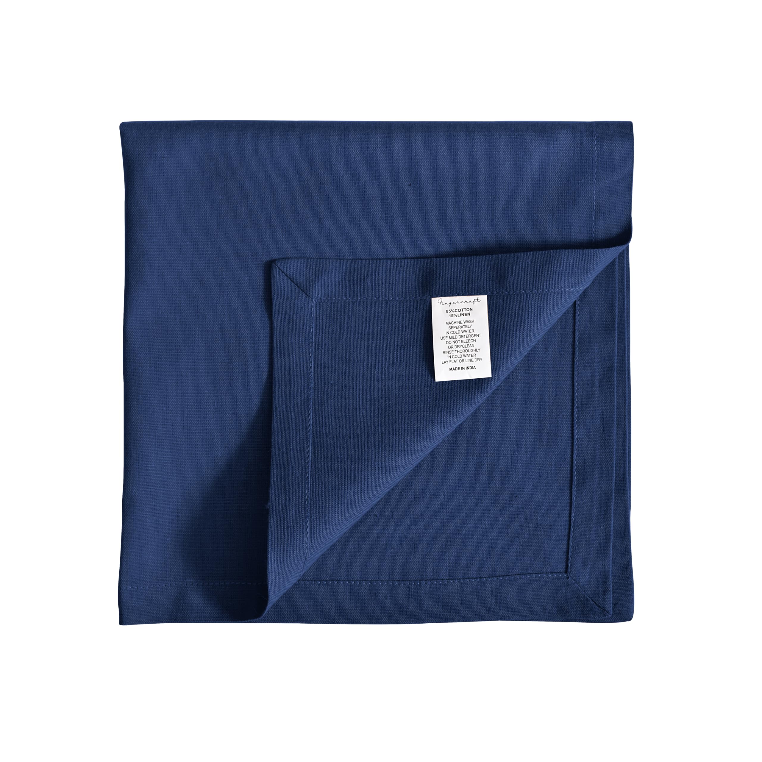 Fingercraft navy napkins on a festive table for holiday gatherings.