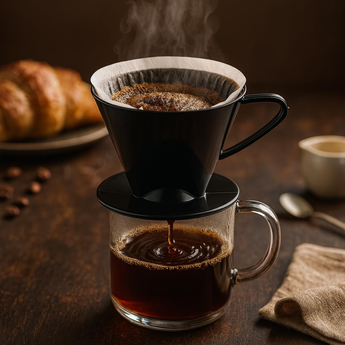 Fino pour-over cone dishwasher-safe label indicates easy cleanup.