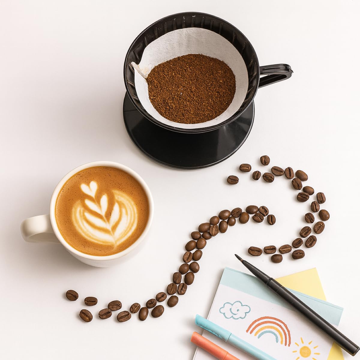 Fino pour-over cone side view showing compact travel-friendly design.