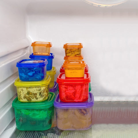 Finorder containers in use at office or school for convenient meals.
