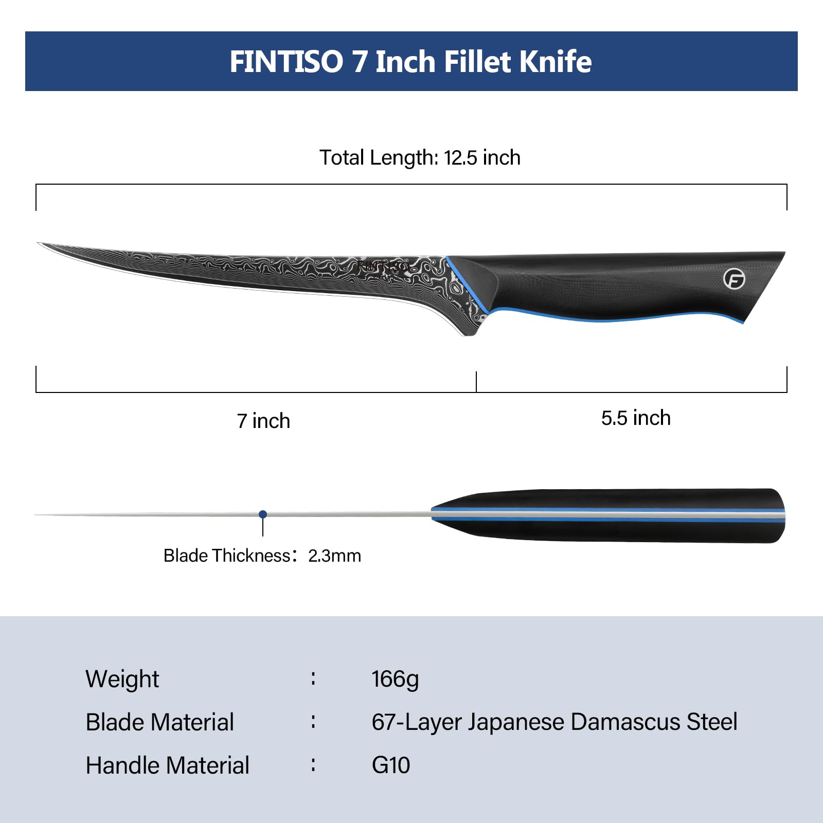 FINTISO knife offers flexible blade for tricky scales and bones.