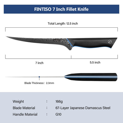 FINTISO knife offers flexible blade for tricky scales and bones.