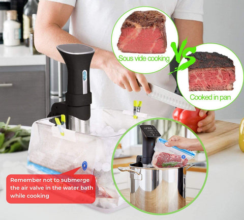 FIRAWER sous vide bags with air valve technology for secure sealing.