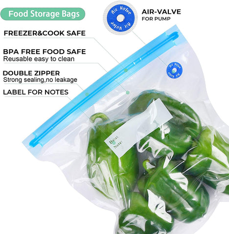 FIRAWER sous vide bags transparent note area for labeling food and dates.
