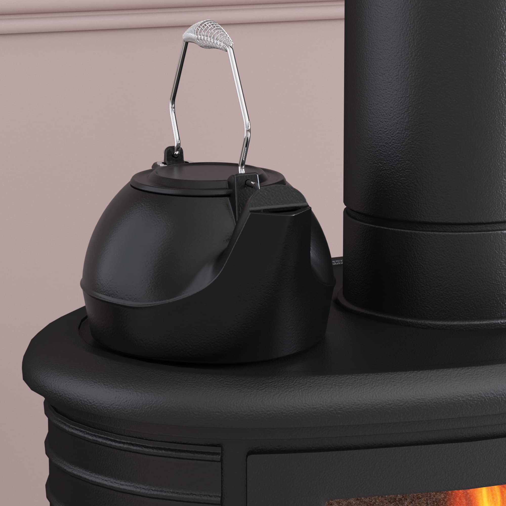 Fire Beauty Humidifying Iron Kettle cast-iron body provides steady moisture with rustic charm.