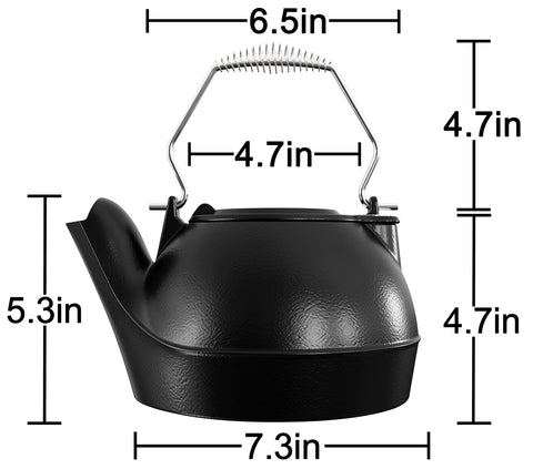 Fire Beauty Humidifying Iron Kettle used on a wood stove with visible steam.