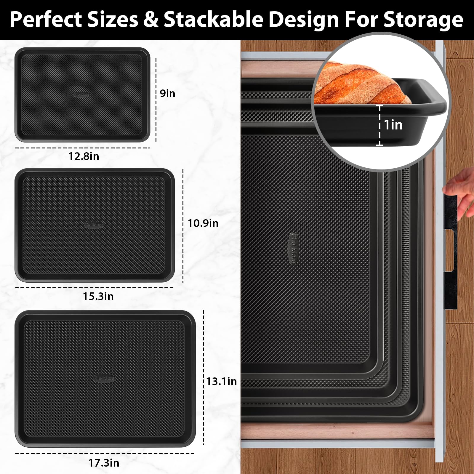 Fire More diamond texture bottom design improves release and airflow