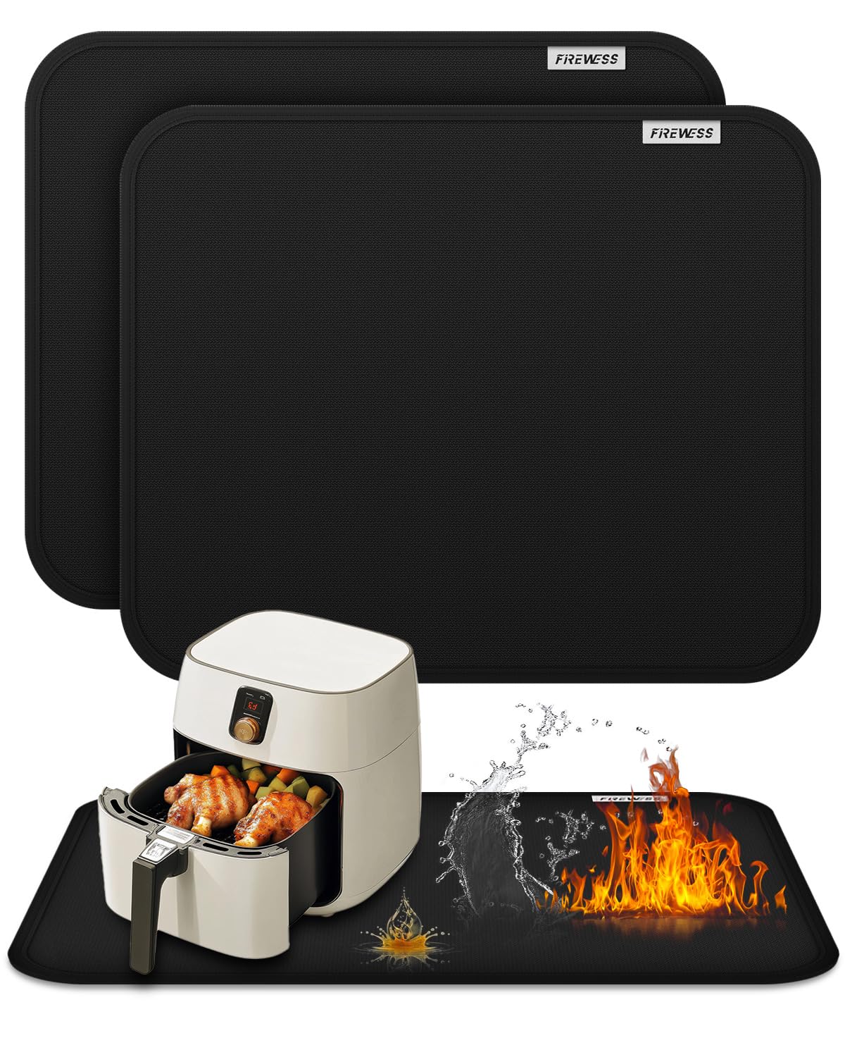 Firewess 2-pack heat-resistant mat for air fryer safeguards countertops during cooking