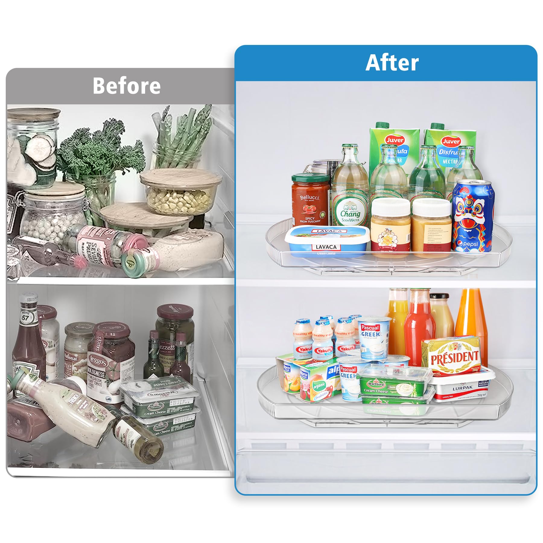 FIRJOY large 16.5x11.1 inch rectangle fits roomy fridge shelves