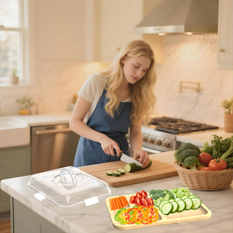 Firjuty charcuterie board dual-function design for cutting and serving.