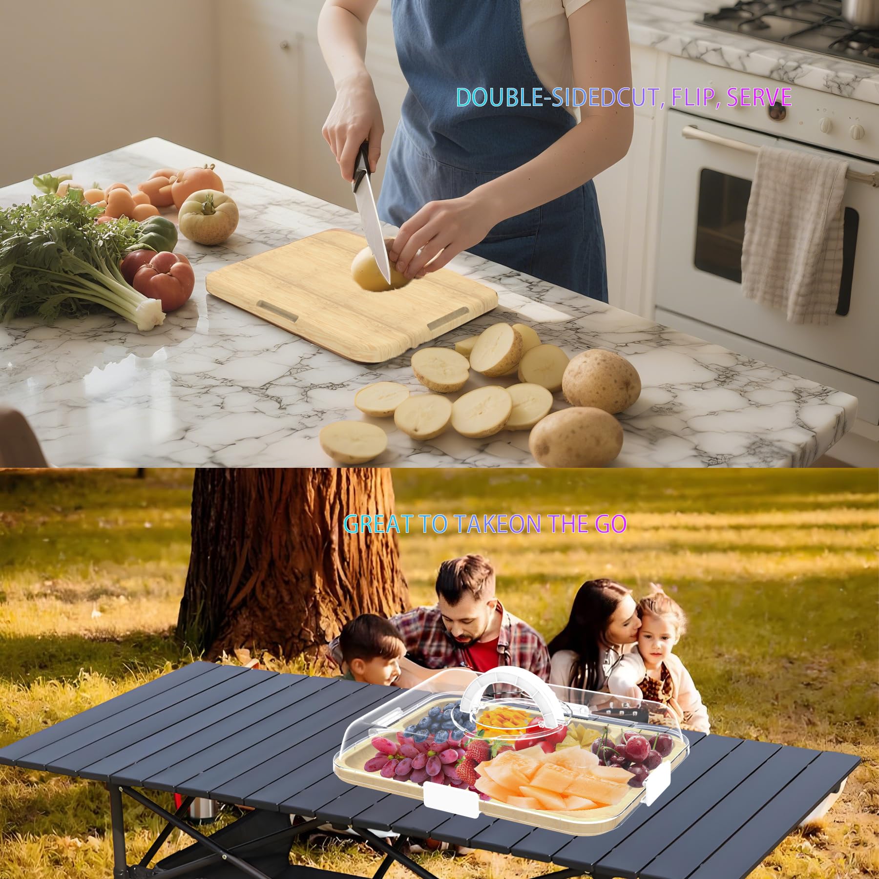 Firjuty charcuterie board easy to clean after use and storage readiness.