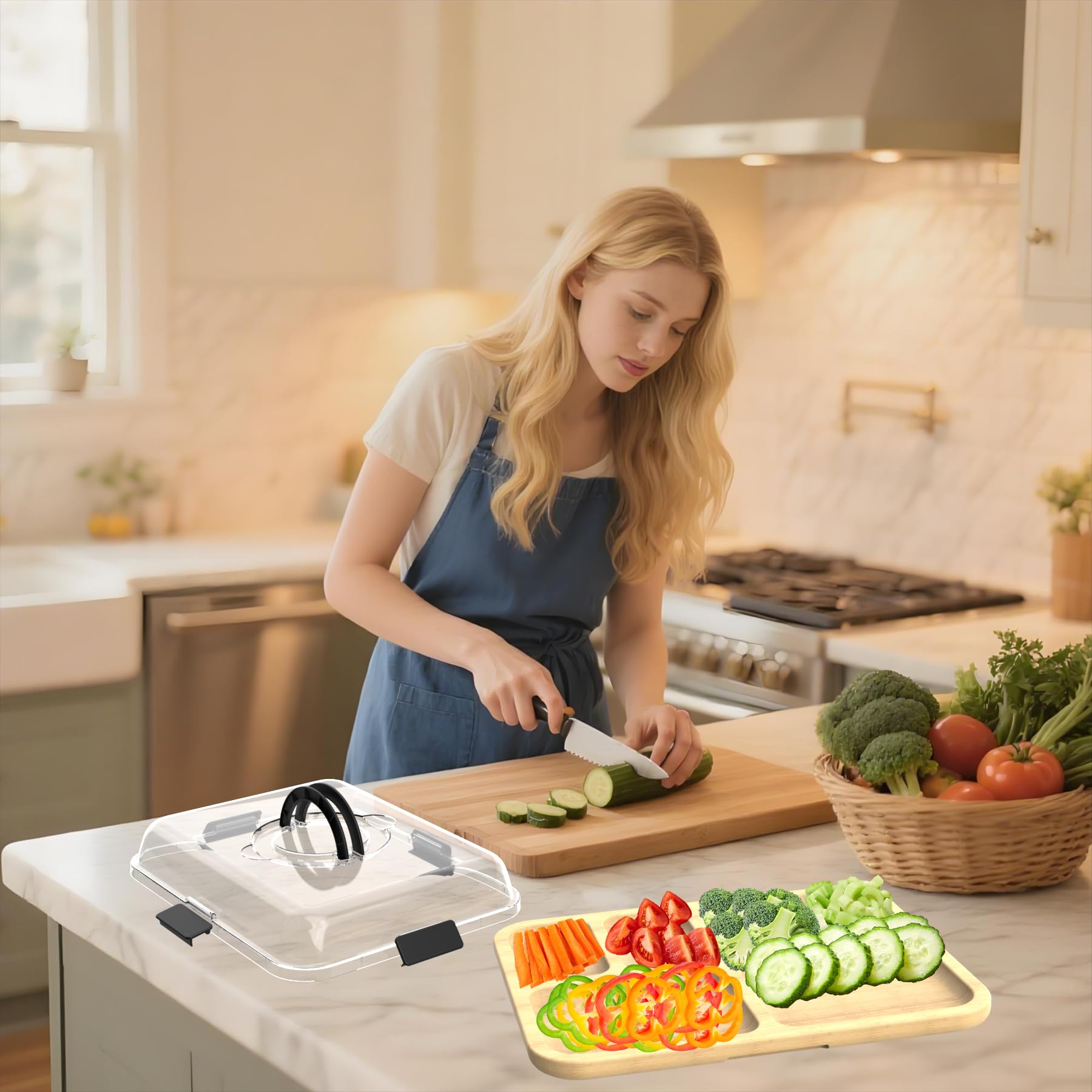 Firjuty lid helps preserve freshness and prevents odors from mingling.