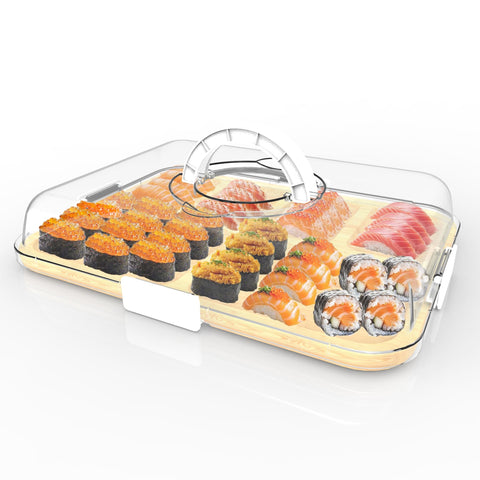 Firjuty charcuterie board shows six compartments for organized snacks.