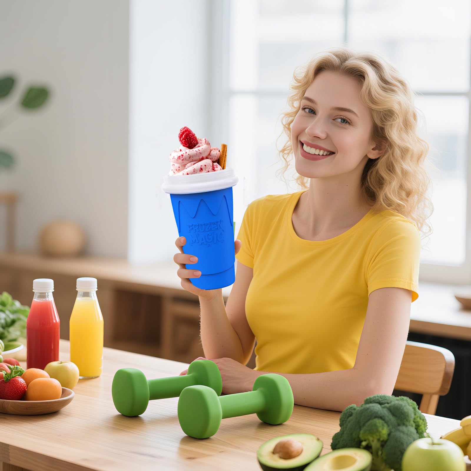 Easy cleaning and reuse for Firjuty slushie cup after use.