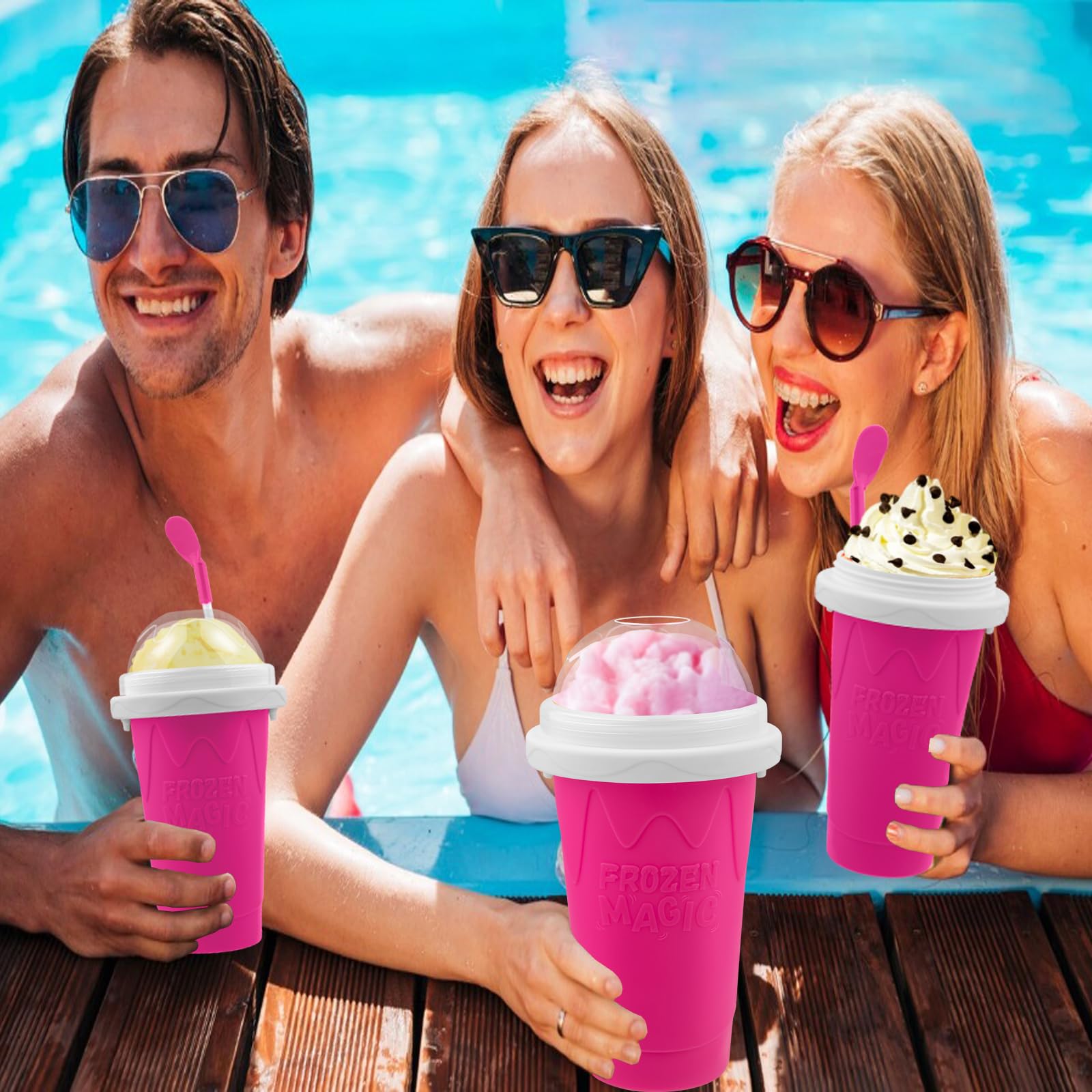 Firjuty Slushie Cup demonstrates easy-use steps for on-demand slushies
