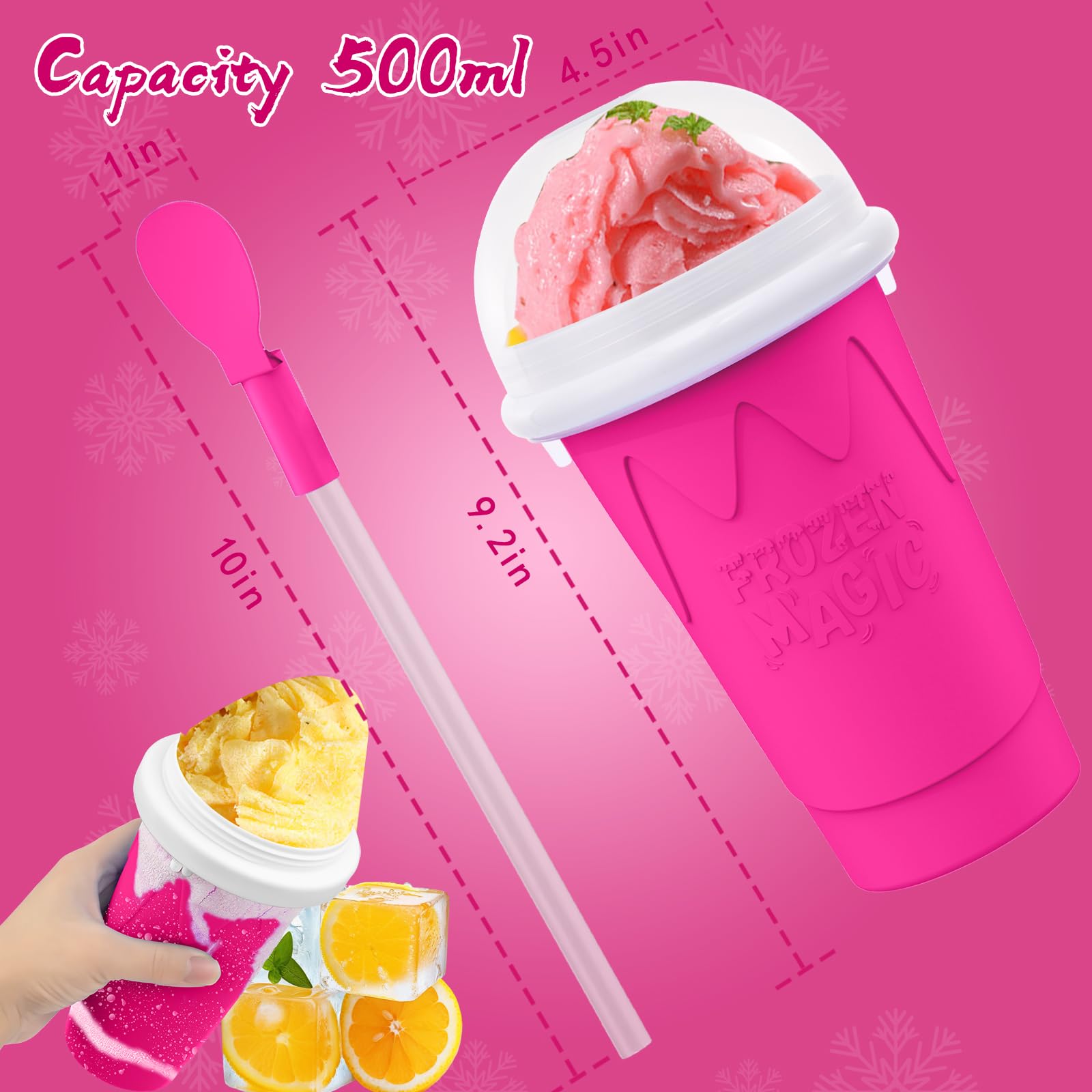 Firjuty slushie cup made from food-grade materials for safe reuse.