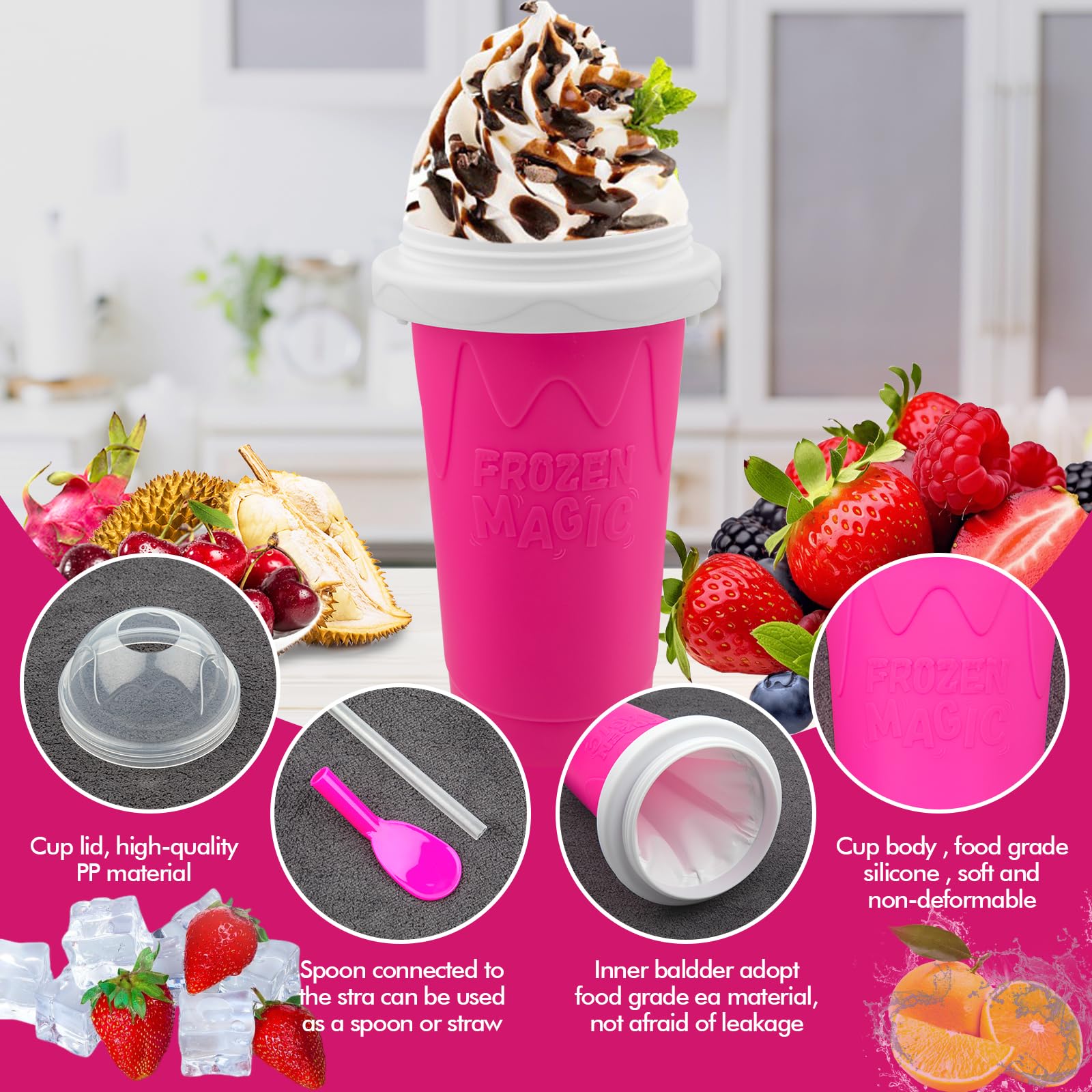 Firjuty Slushie Cup travel lid enables on-the-go sipping