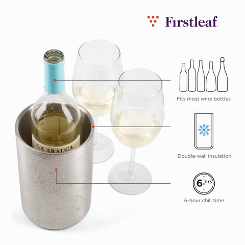 Firstleaf chiller fits most 750ml bottles, ideal for entertaining.