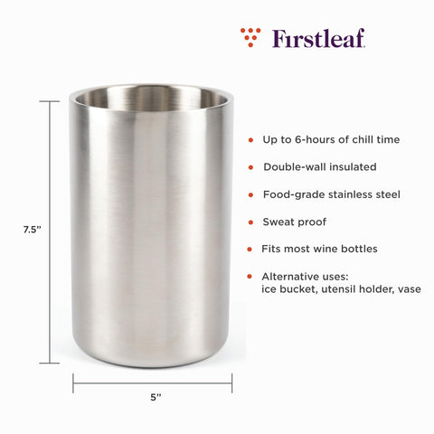 Firstleaf stainless steel design adds modern elegance to your home bar.