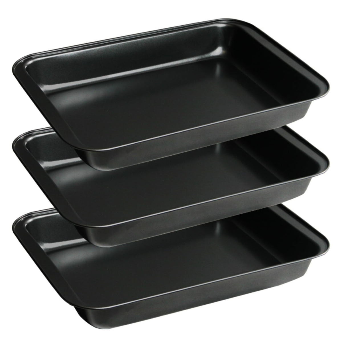 FISDEN 3-pack rectangular bake pans offer even heating for cookies and more