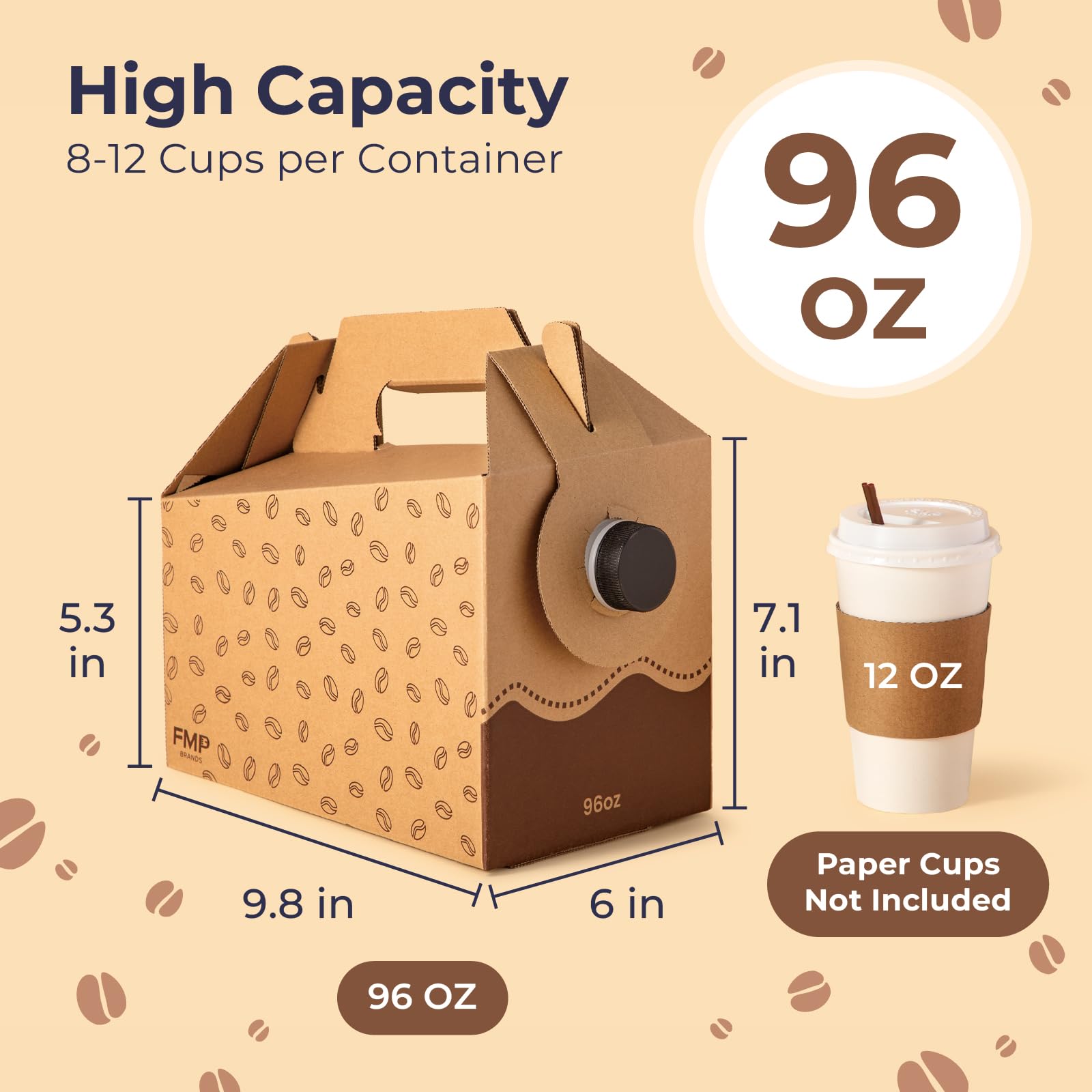 Fit Meal Prep insulated 96 oz dispenser preserves hot coffee for longer service.