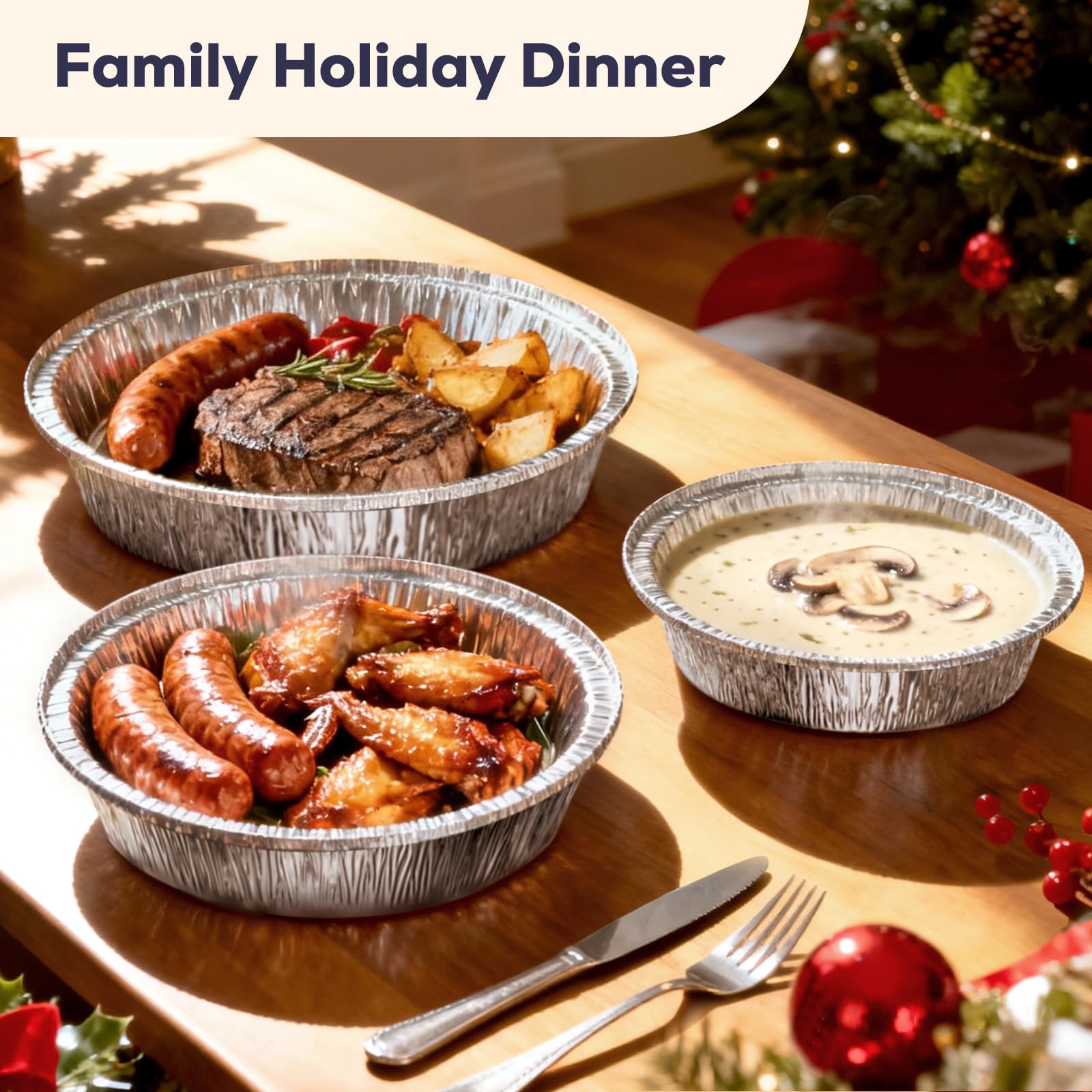 Fit Meal Prep disposable aluminum tray ideal for takeout and single-use convenience