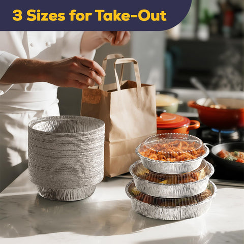 Fit Meal Prep sleek silver foil pans present food elegantly for any event