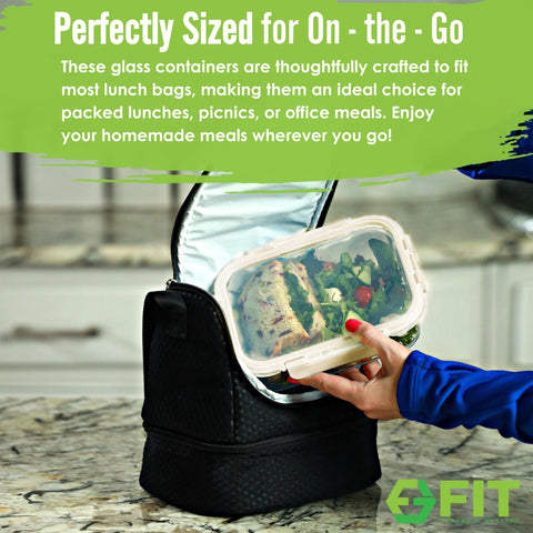 FIT Strong & Healthy durable borosilicate glass for reusable meal prep.