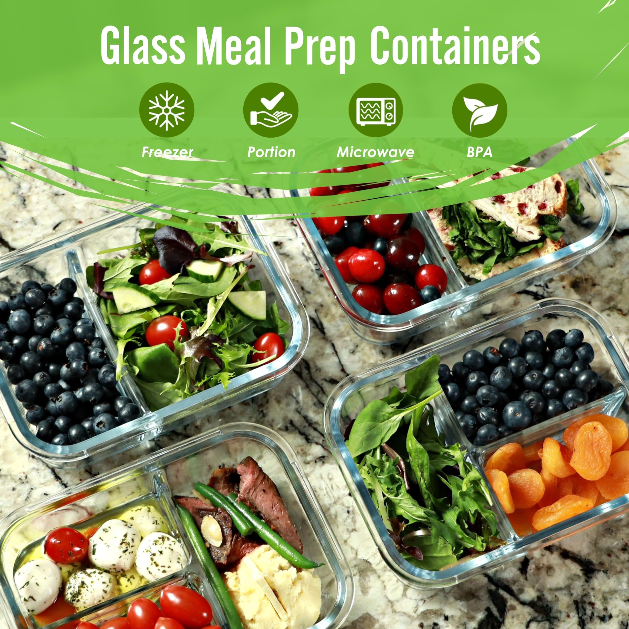 FIT Strong and Healthy two-compartment container ideal for portion control.