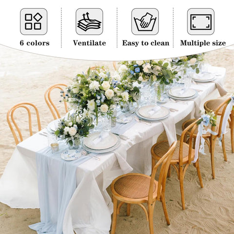 Machine washable Fitable Ivory Tablecloth for easy post-event cleanup.