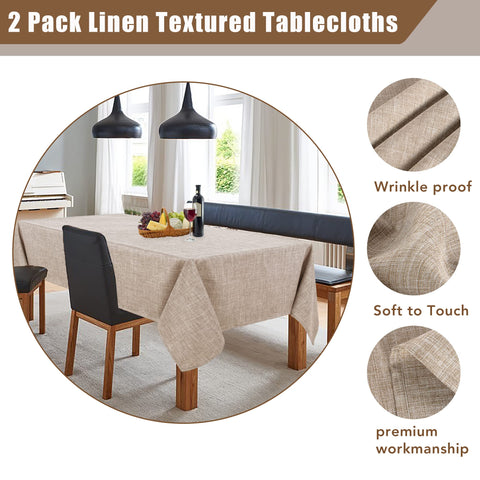 Fitable Nature neutral color tablecloth complements various decors and settings.