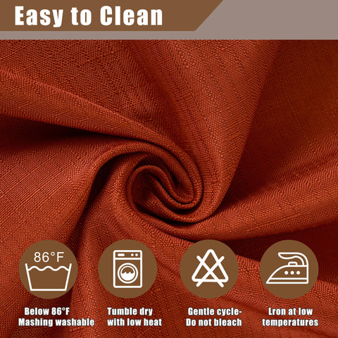 Machine-washable care shown on a Fitable tablecloth for easy maintenance.