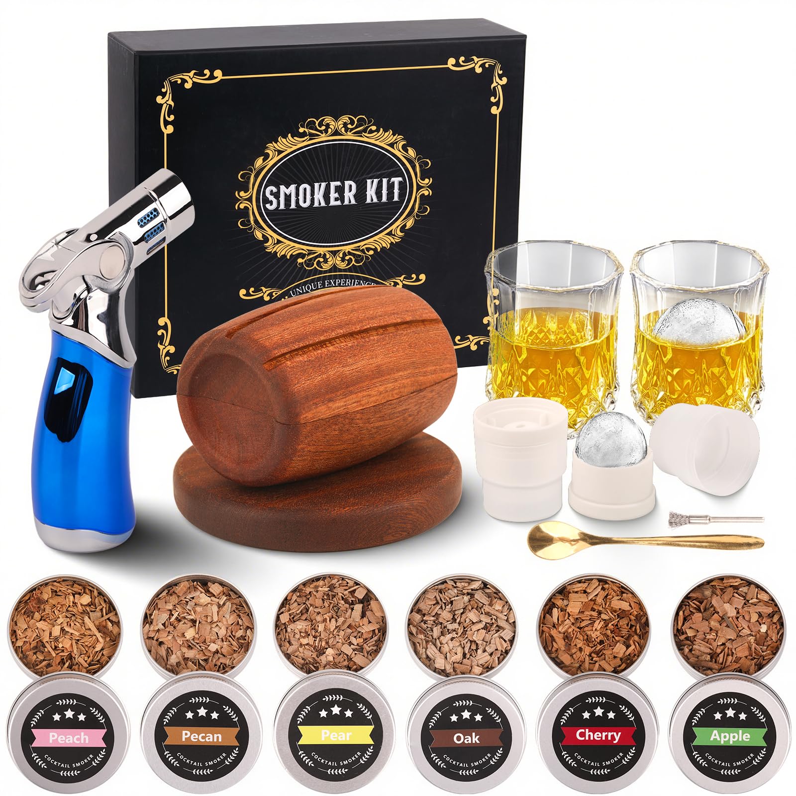 Fitbuter Whiskey Smoker Kit torch in action adding smoky aroma to cocktails