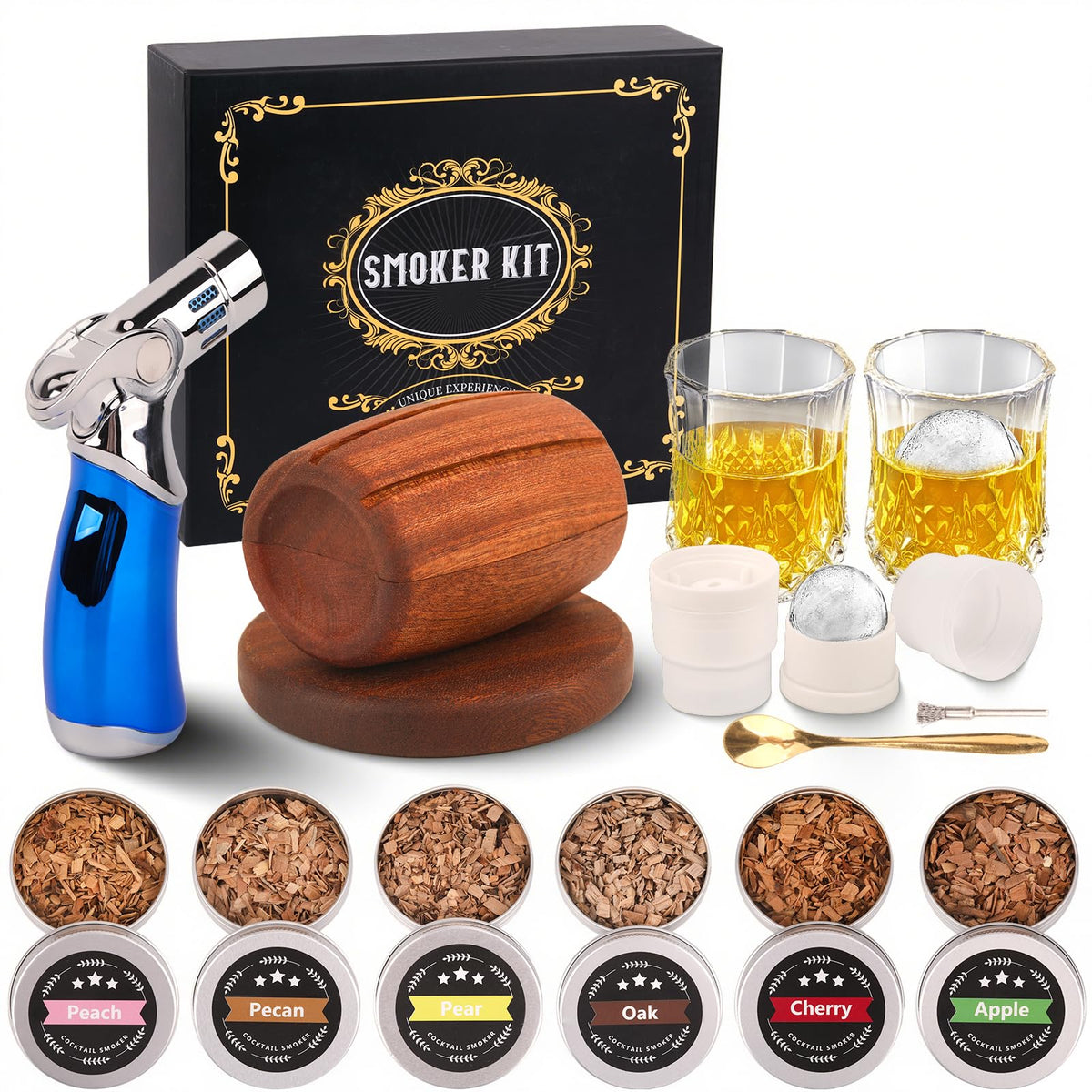Fitbuter Whiskey Smoker Kit torch in action adding smoky aroma to cocktails