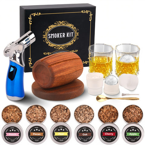 Fitbuter Whiskey Smoker Kit torch in action adding smoky aroma to cocktails