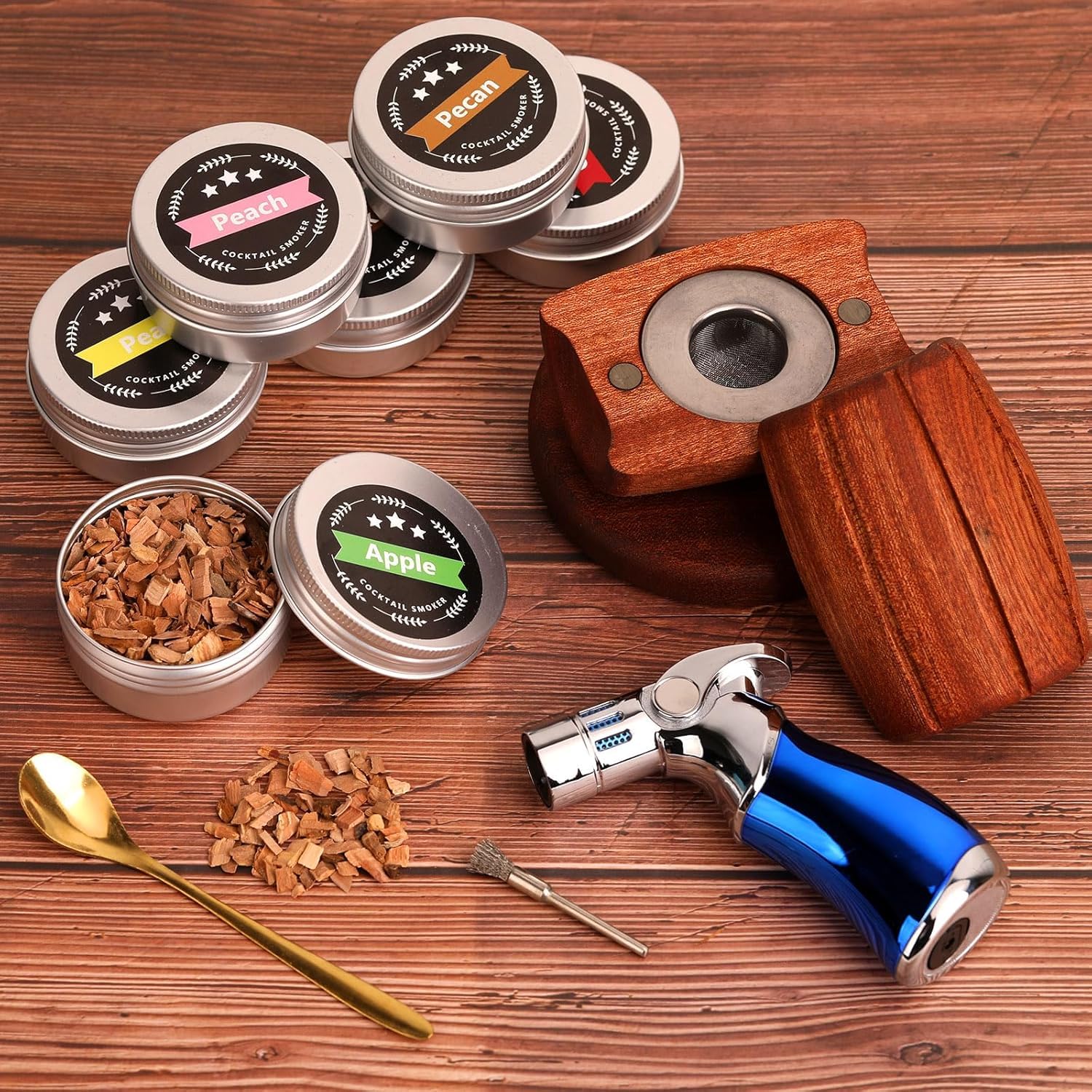 Fitbuter six flavored wood chips ready to customize smoke profiles