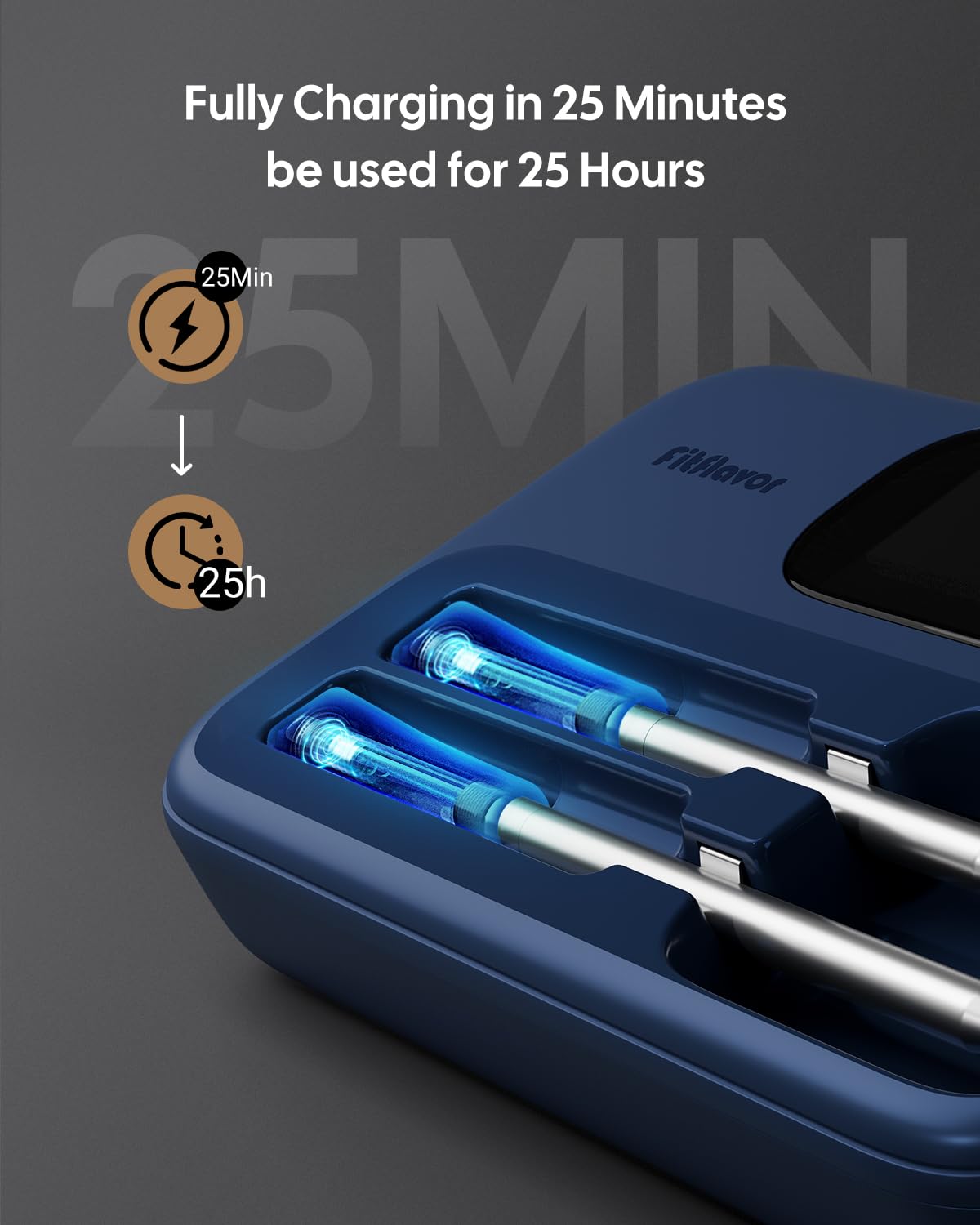 Fitflavor 2500mAh rechargeable battery with long runtime