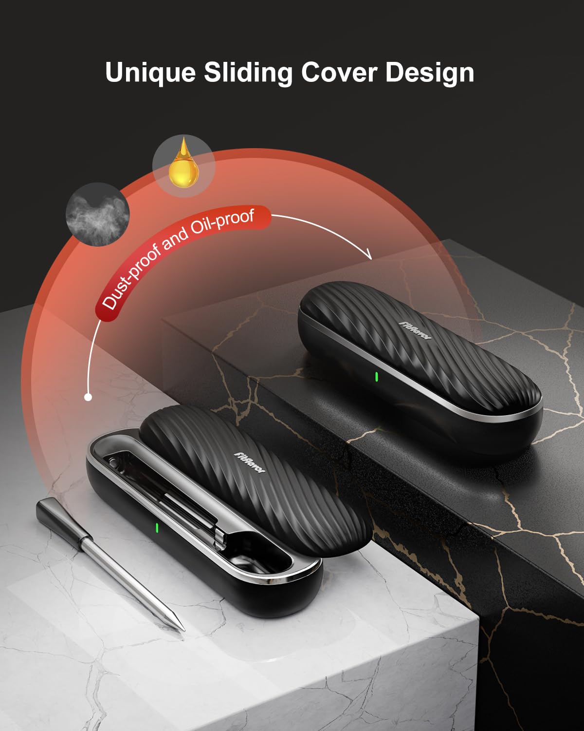Ceramic and stainless steel connection offers durability under heat.