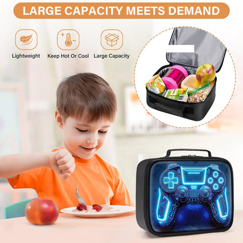 Fitvc gamer lunch box outdoor picnic demonstrates versatile use beyond classrooms.