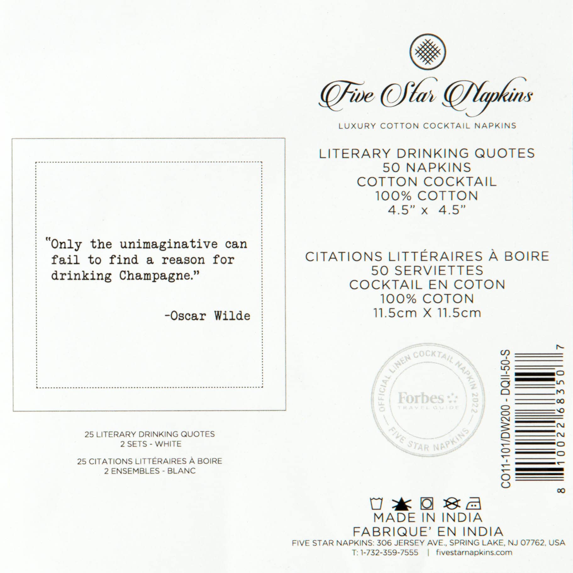 Five Star Napkins book club napkins decor adds literary charm to dinners and game nights.