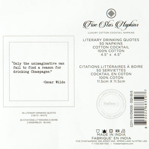 Five Star Napkins book club napkins decor adds literary charm to dinners and game nights.