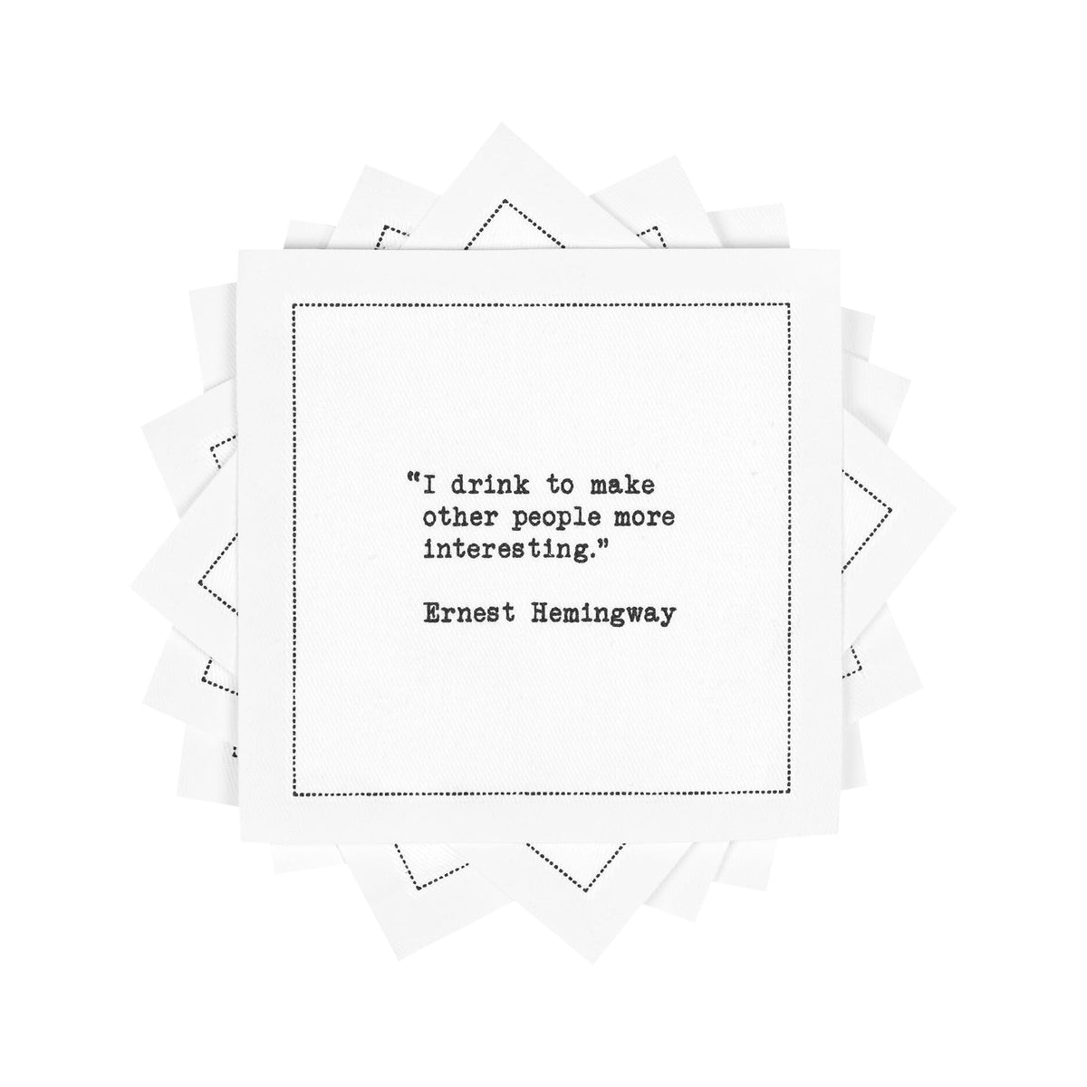 Five Star Napkins with funny drinking quotes brighten parties and conversations.