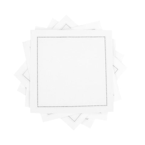 Five Star Napkins white cotton napkin pack on table for refined entertaining and guest comfort.