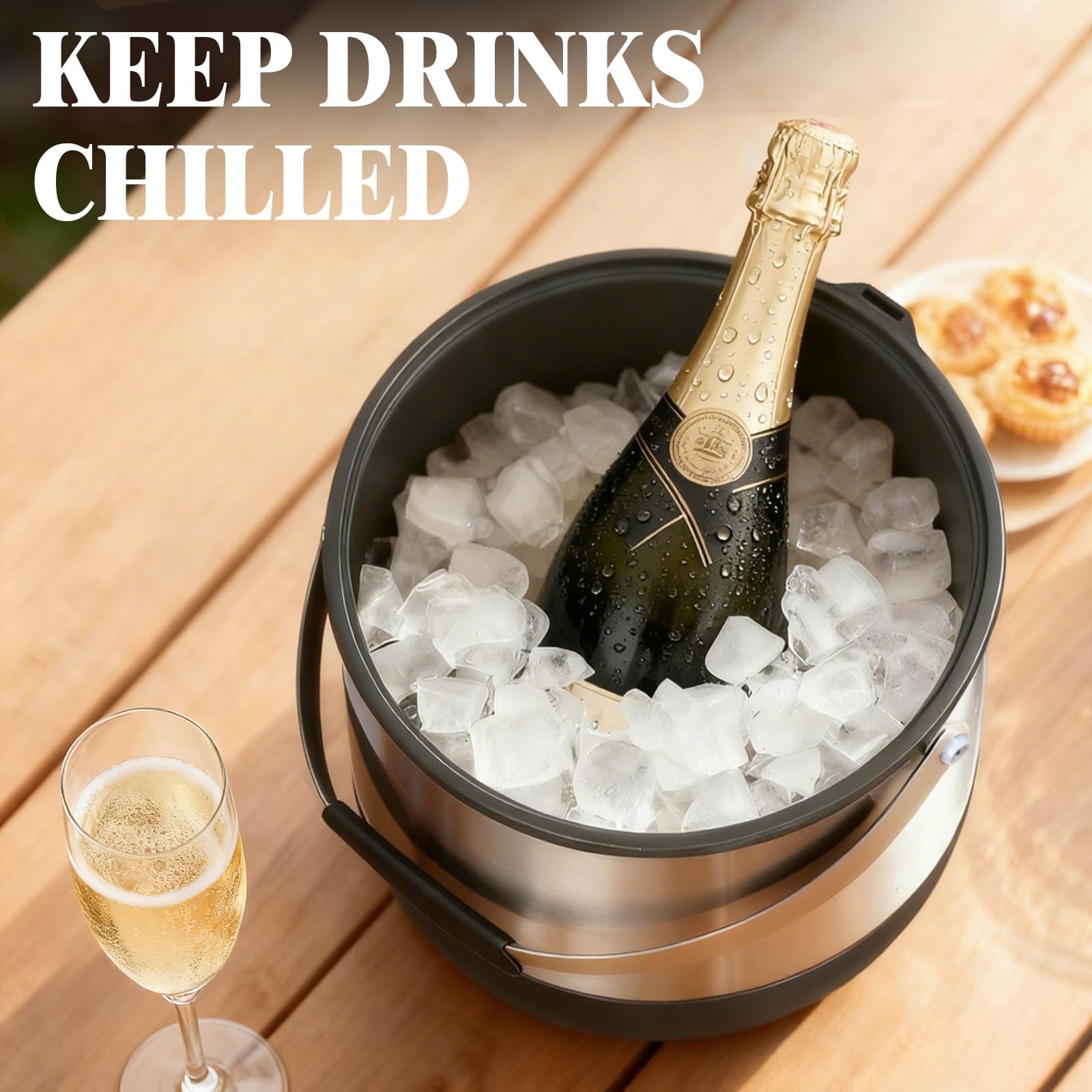 FiveHome double-wall insulation keeps beverages cold longer for gatherings.