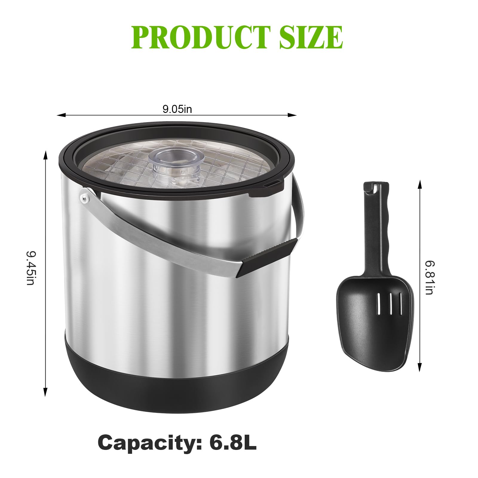 FiveHome bottom non-slip design keeps bucket steady