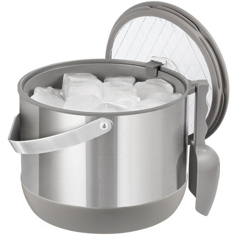 FiveHome ice bucket with clear lid for quick content checks.