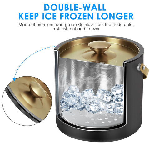 FiveHome ice bucket lid and scoop for quick, sanitary ice transfer.