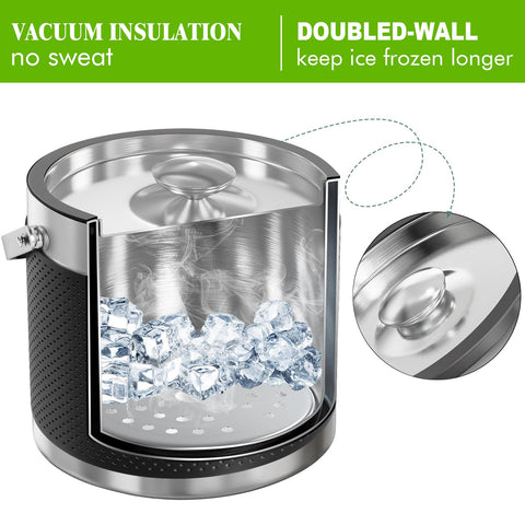 FiveHome integrated ice scoop hangs securely for quick serving.