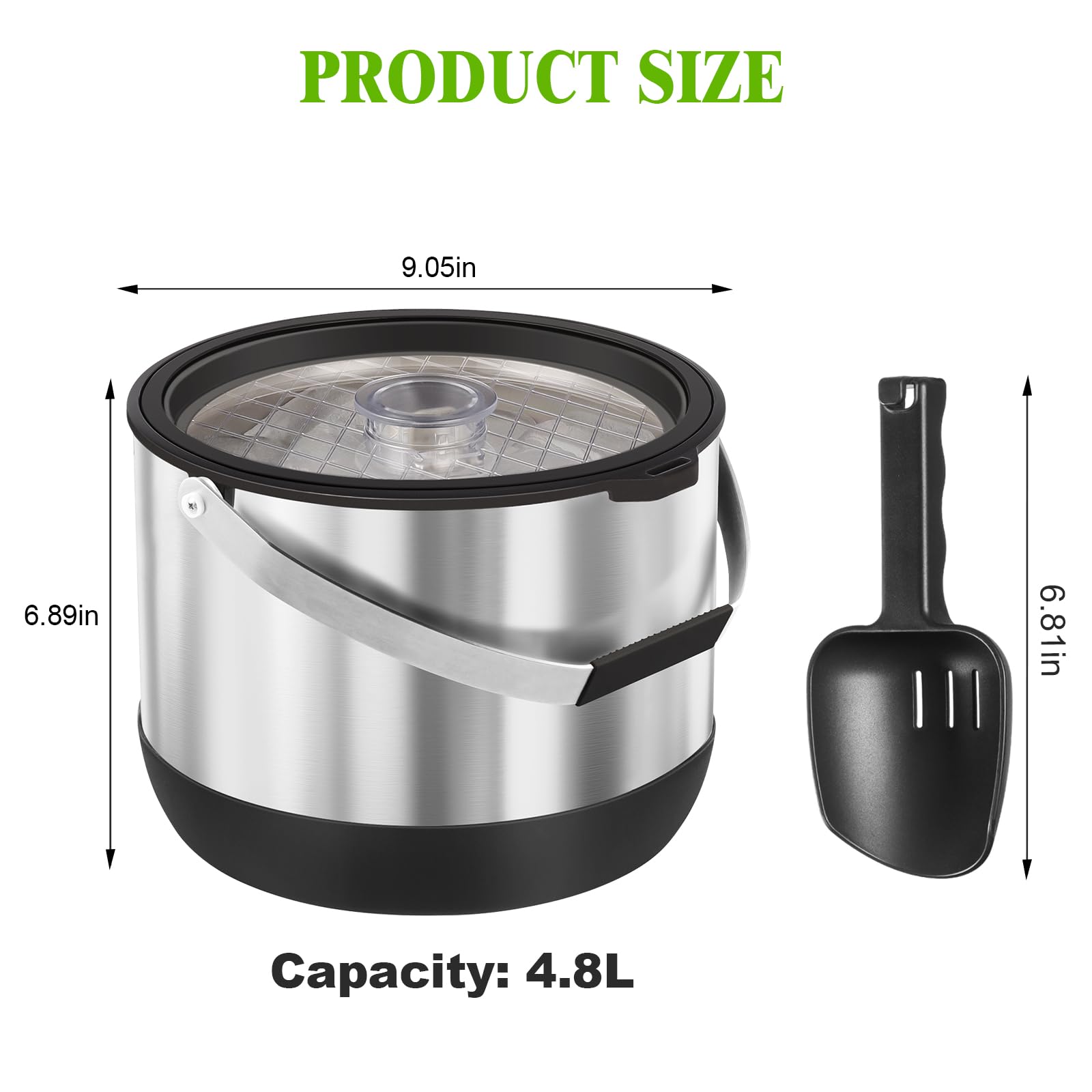 FiveHome non-slip silicone base helps bucket stay put on wet surfaces.